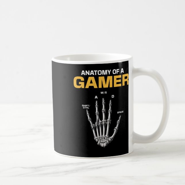 Mug Anatomie D'Un Joueur Skeleton Main Funny Video Gam (Droite)