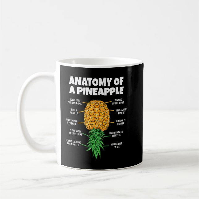 Mug Anatomie D'Un Porteur D'Ananas Drôle À L'Arrière (Gauche)