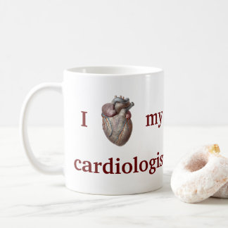 Mug Anatomie humaine vintage, j'aime mon cardiologue