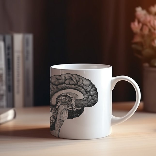 Mug Anatomie médicale vintage illustration cerveau hum (Créateur téléchargé)