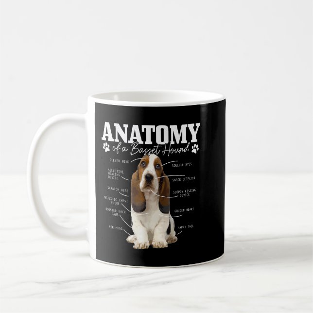 Mug Anatomy Of A Basset Hound Funny Cute Dog Basset Mo (Gauche)
