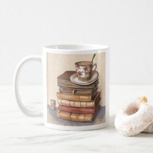 Mug Ancien livre Vintage et une coupe de café