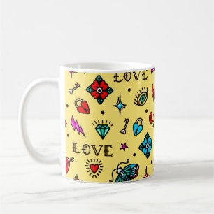 Mug Ancien Motif de tatouage de l'école