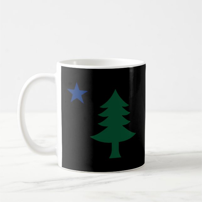 Mug Ancien Premier Drapeau De L'Arbre À Pins Du Maine  (Gauche)