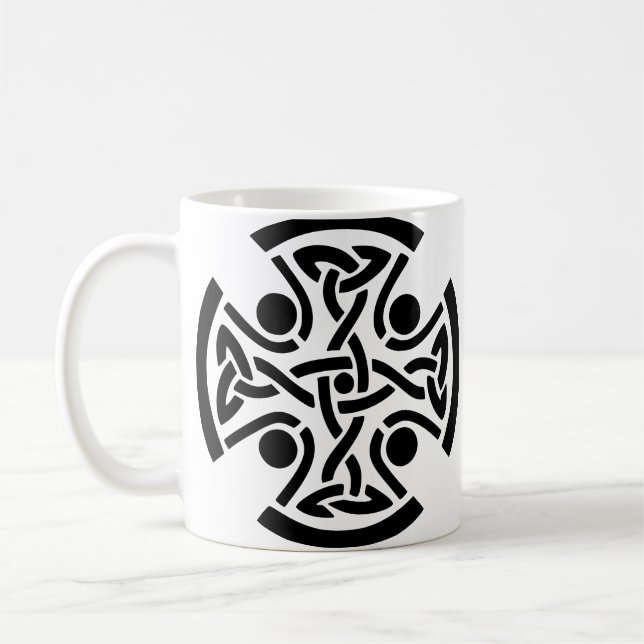 Mug Ancienne Croix Celtique à Entrelacs d'Art Fin (Gauche)