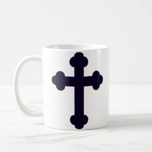Mug Ancienne croix chrétienne violette (Gauche)
