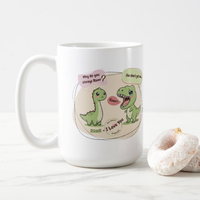 Mug Ancient love language. 🦖☕✨ (Avec donut)