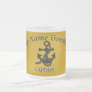 Mug - Ancre avec texte courbe en noir