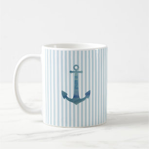 Mug Ancre Bleue Bleue Bande de café