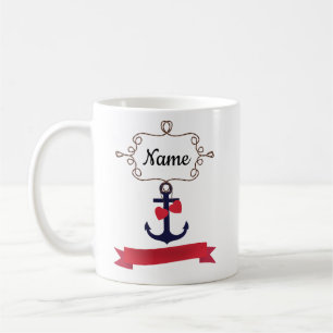 Mug Ancre cadre de corde marine marine voyage maritime