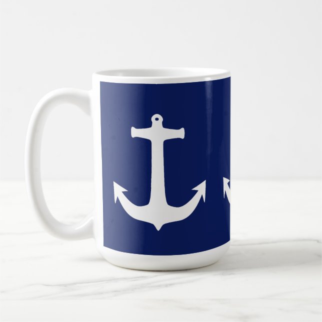Mug Ancre Capitaine naviguer sur mer maritime (Gauche)