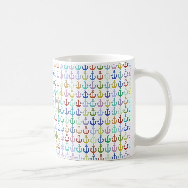 Mug ancre colorée design marine motif (Droite)
