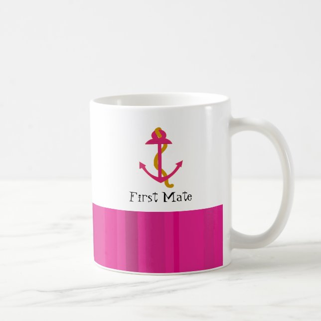 Mug Ancre de bateau rose nautique (Droite)
