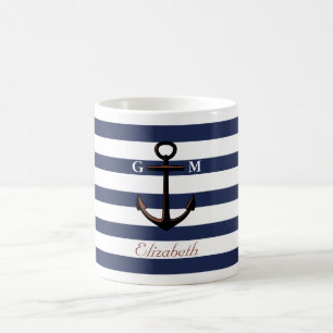 Mug Ancre en laiton nautique faite sur commande de