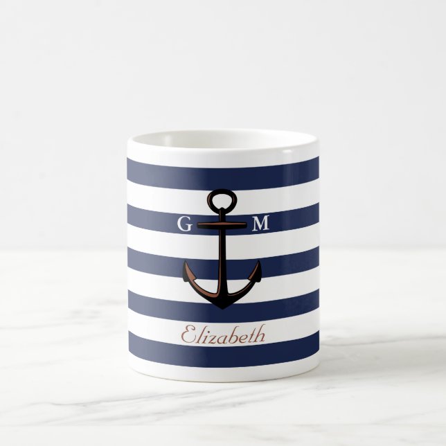 Mug Ancre en laiton nautique faite sur commande de (Centre)