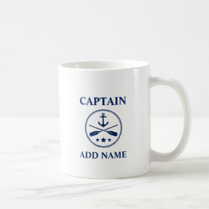 Mug Ancre et aviron avec nom du capitaine ou du bateau