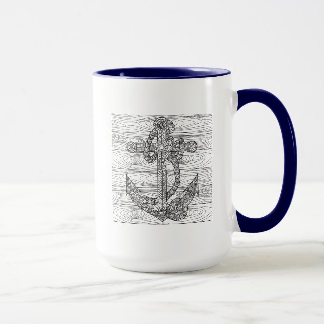 Mug Ancre et corde de style (Droite)