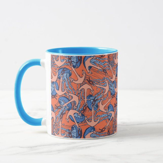 Mug Ancre Et Motif De Méduses (Gauche)