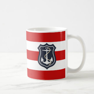 Mug Ancre marine à rayures rouges et blanches