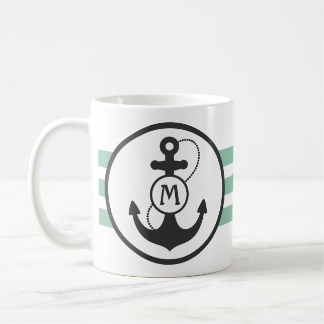 Mug Ancre marine Bleue et verte légère (Gauche)