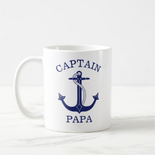 Mug Ancre nautique Capitaine Papa Grand-père
