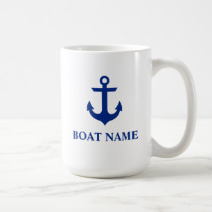 Mug Ancre nautique de nom de bateau grande