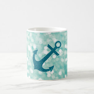 Mug Ancre nautique de parties scintillantes de Bokeh
