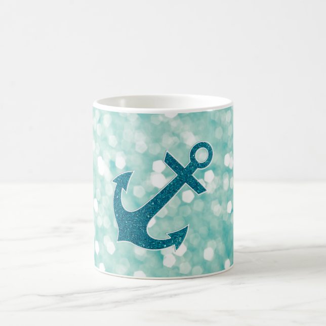 Mug Ancre nautique de parties scintillantes de Bokeh (Centre)