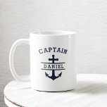Mug Ancre nautique du capitaine sur mesure<br><div class="desc">Mettez la voile avec notre Bateau Capitaine Personnalisé Bateau Nautique Ancre Coffee Mug. Parfait pour les amateurs de navigation, ce mug présente un design intemporel d'ancre nautique et un nom de capitaine ou de bateau personnalisable pour une touche personnelle. Conçu en céramique de haute qualité, il est durable et idéal...</div>