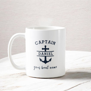 Mug Ancre nautique du capitaine sur mesure