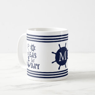 Mug Ancre nautique LE JOUR Marine Monogrammed