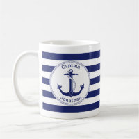 Ancre nautique Marine Bleu Capitaine Personnalisé