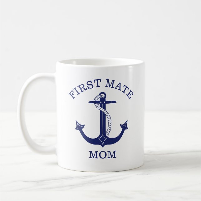 Mug Ancre Nautique Premier Mate Maman (Gauche)