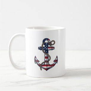 Mug Ancre Patriotique Design Vectoriel Vintage_1