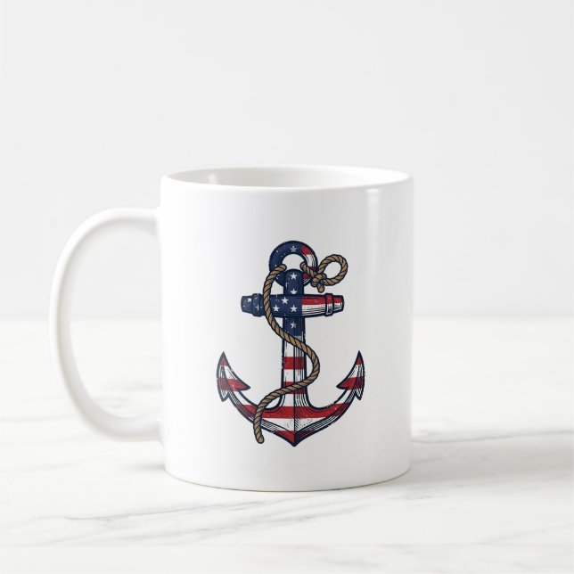 Mug Ancre Patriotique Design Vectoriel Vintage_1 (Gauche)