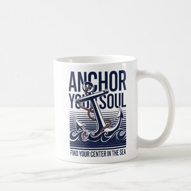 Mug Ancre Votre âme Nautique Océan Design (Droite)