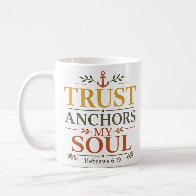 Mug Ancres de Confiance Mon Âme Texte Chrétien Esthéti (Gauche)