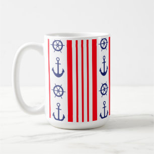 Mug Ancres nautiques rouges et bleues pour la voile et