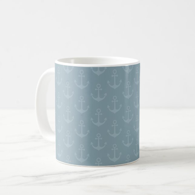 Mug Ancres Tonales sur Gris Clair Azur (Devant gauche)