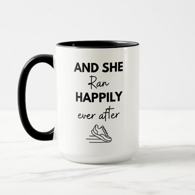 Mug And She Ran Happily Ever After Running Marathon (Gauche)