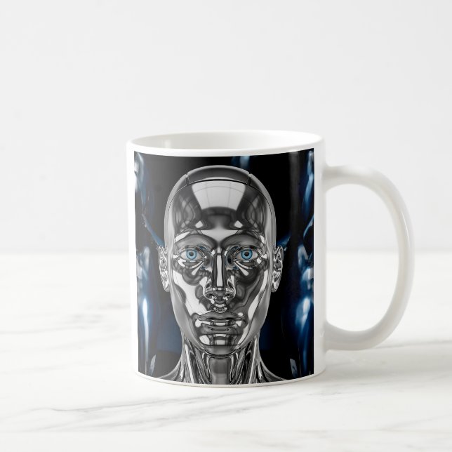 Mug Androïde chromé yeux hypnotiques  (Droite)