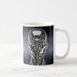 Mug Androïde métallique yeux bleus<br><div class="desc">Ce mug robot chrome yeux bleus est un incontournable pour les fans de robots futuristes, d’intelligence artificielle et de design high-tech. Il représente un androïde en métal poli, ultra réaliste, avec un visage lisse chromé et des yeux bleus brillants, sur un fond noir et fumé qui accentue l’effet dramatique. Ce...</div>