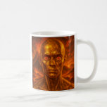Mug Androïde paysage volcanique<br><div class="desc">Ce mug androïde doré volcan futuriste attire immédiatement le regard grâce à son visuel puissant et dramatique. On y voit un androïde doré au regard rouge intense, surgissant d’un paysage volcanique en feu, symbole de force, d’énergie et de mystère. Le contraste entre le métal brillant et les flammes crée un...</div>