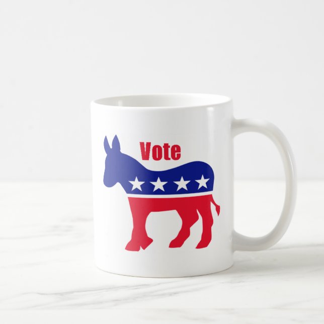 Mug Âne américain avec le "vote " (Droite)