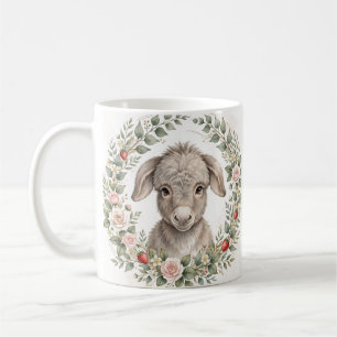 Mug Âne bébé aquarelle Fleur de fraisier Rose Maison d