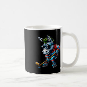 Mug Âne de hockey sur glace jouant des sports cool