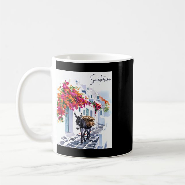 Mug Âne de l'île grecque de Santorin en grec tradition (Gauche)