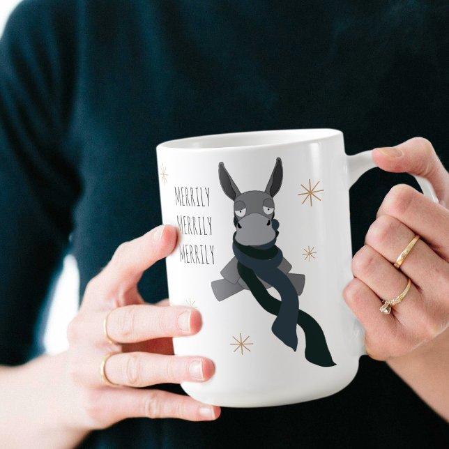 Mug Âne drôle mignon ironiquement joyeux d'hiver  (Créateur téléchargé)