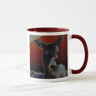 Mug Âne sur rouge foncé