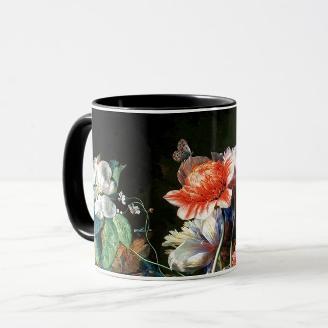 MUG ANÉMONES ROUGES ROSE FLEURS BLANCHES, BOUTTERFLY E (Devant gauche)